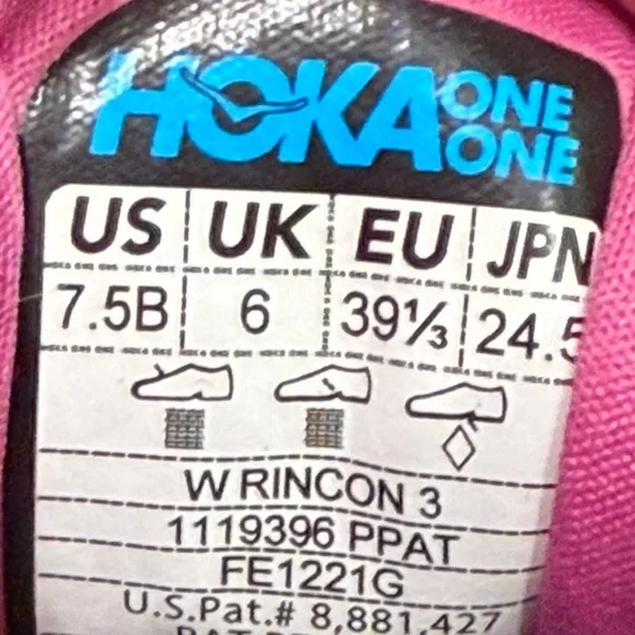 Hoka Vibrant Pink and Teal Sneakers ladies Rincon 3 size 7.5 - Picture 7 of 10